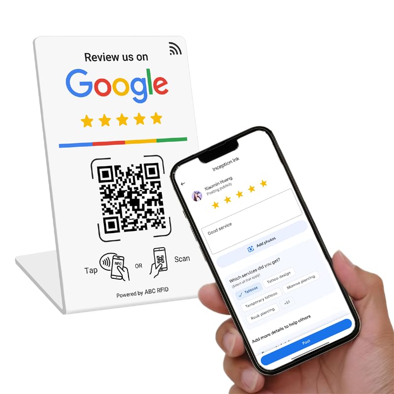 Amazon | Google用レビュービジネススタンド、レビューサインNFCタップ